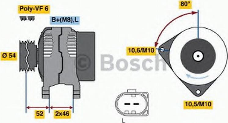 BOSCH 0 121 615 028 - Pulley, alternator, freewheel clutch autospares.lv