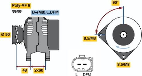 BOSCH 0 121 715 042 - Alternator autospares.lv