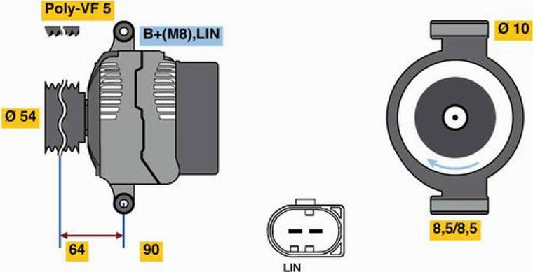 BOSCH 0 121 715 008 - Alternator autospares.lv