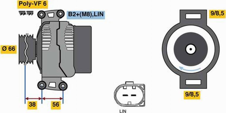 BOSCH 0 121 715 078 - Alternator autospares.lv