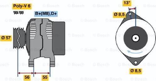 BOSCH 0 123 545 001 - Alternator autospares.lv