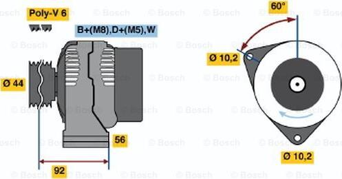 BOSCH 0 123 540 002 - Alternator autospares.lv