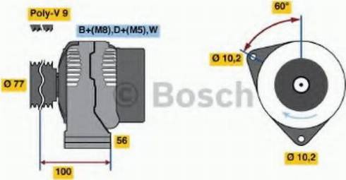 BOSCH 0 123 515 500 - Alternator autospares.lv