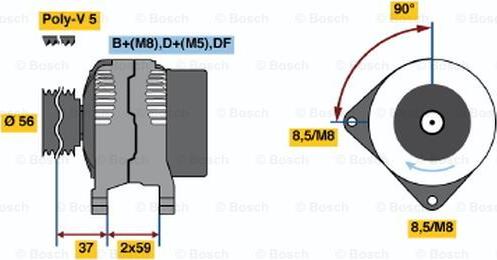 BOSCH 0 123 515 008 - Alternator autospares.lv