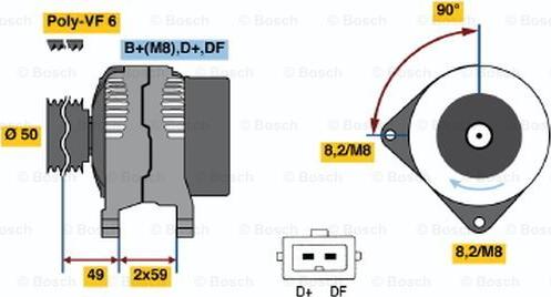 BOSCH 0 123 515 020 - Alternator autospares.lv