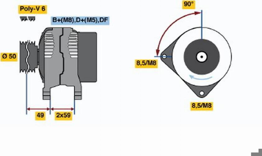 BOSCH 0 123 510 009 - Alternator autospares.lv