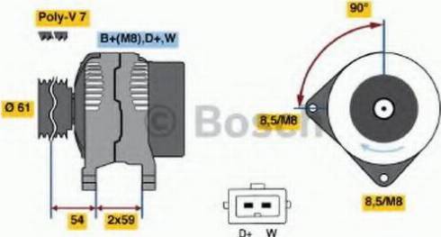 BOSCH 0 123 510 007 - Alternator autospares.lv