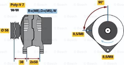 BOSCH 0 123 510 030 - Alternator autospares.lv