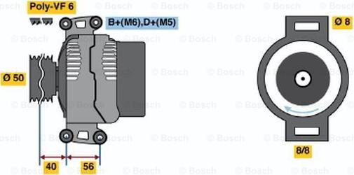 BOSCH 0 123 510 108 - Alternator autospares.lv