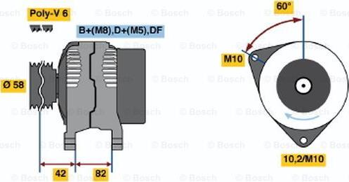 BOSCH 0 123 520 003 - Alternator autospares.lv