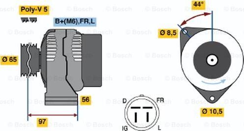 BOSCH 0 123 115 009 - Alternator autospares.lv