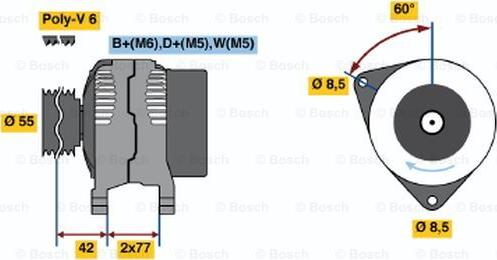 BOSCH 0 986 038 990 - Alternator autospares.lv