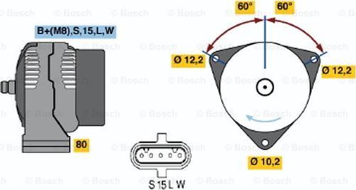 BOSCH 0 123 325 500 - Alternator autospares.lv