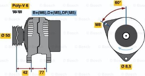 BOSCH 0 123 320 050 - Alternator autospares.lv