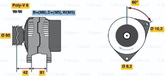 BOSCH 0 123 320 014 - Alternator autospares.lv