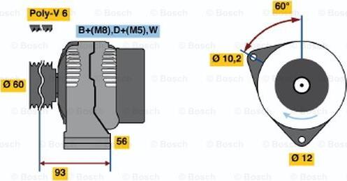 BOSCH 0 123 320 011 - Alternator autospares.lv