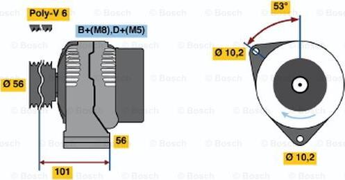 BOSCH 0 123 320 035 - Alternator autospares.lv