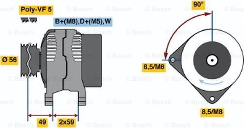 BOSCH 0 123 320 033 - Alternator autospares.lv