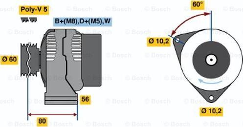 BOSCH 0 123 320 022 - Alternator autospares.lv