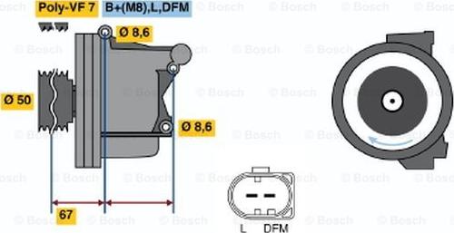 BOSCH 0 122 0AA 1P0 - Alternator autospares.lv