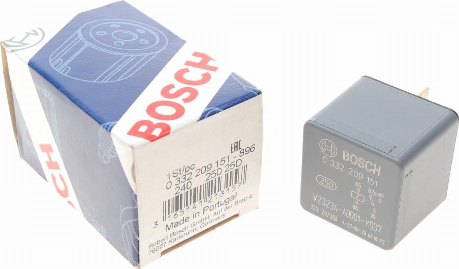 BOSCH 0 332 209 151 - Relay, main current autospares.lv