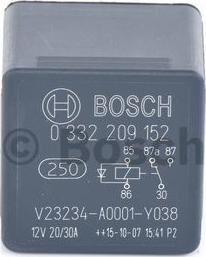 BOSCH 0 332 209 152 - Relay, main current autospares.lv