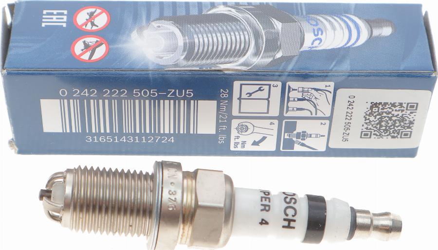 BOSCH 0 242 222 505 - Spark Plug autospares.lv