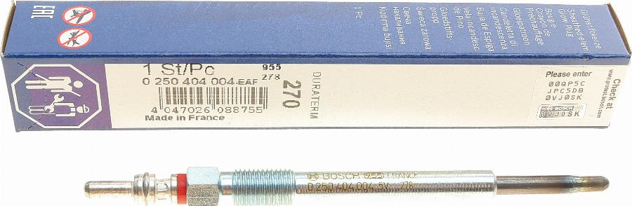 BOSCH 0 250 404 004 - Glow Plug autospares.lv