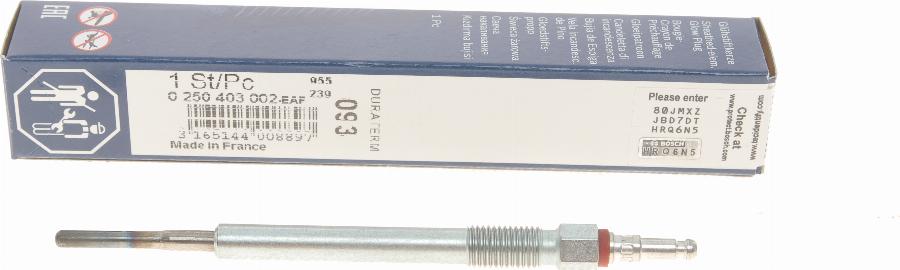 BOSCH 0 250 403 002 - Glow Plug autospares.lv