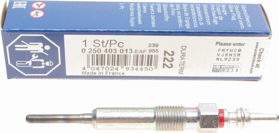 BOSCH 0 250 403 013 - Glow Plug autospares.lv