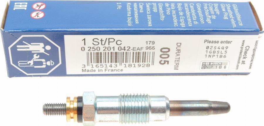 BOSCH 0 250 201 042 - Glow Plug autospares.lv