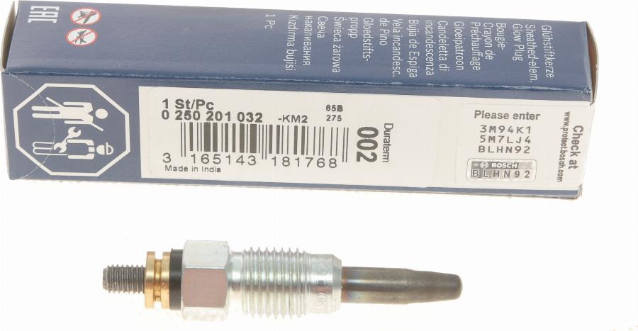 BOSCH 0 250 201 032 - Glow Plug autospares.lv