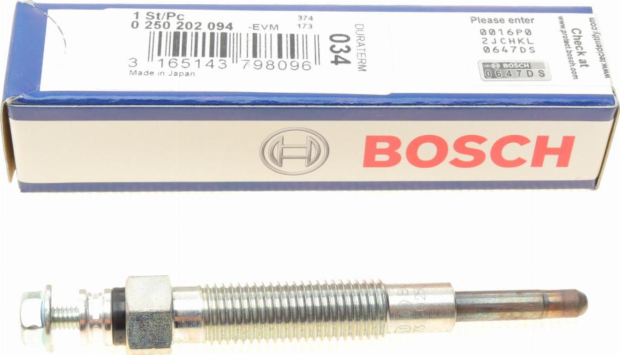 BOSCH 0 250 202 094 - Glow Plug autospares.lv