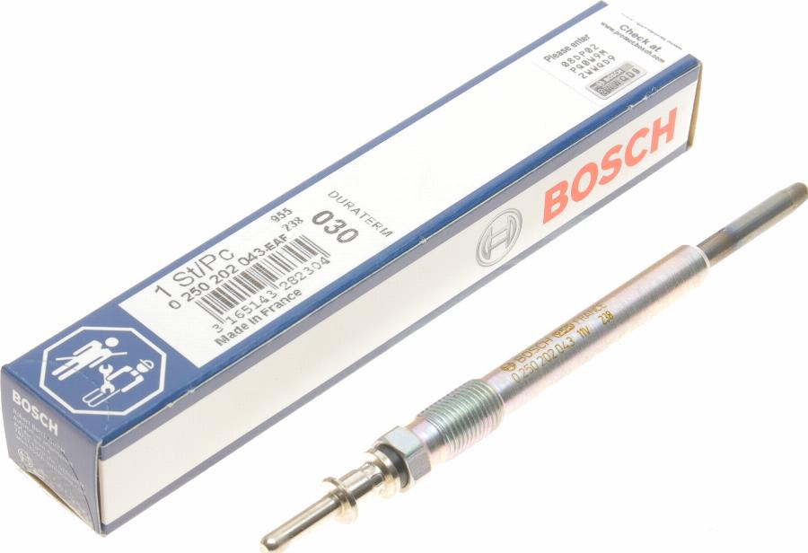 BOSCH 0 250 202 043 - Glow Plug autospares.lv