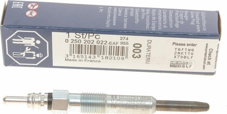 BOSCH 0 250 202 022 - Glow Plug autospares.lv