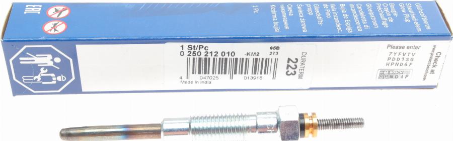 BOSCH 0 250 212 010 - Glow Plug autospares.lv