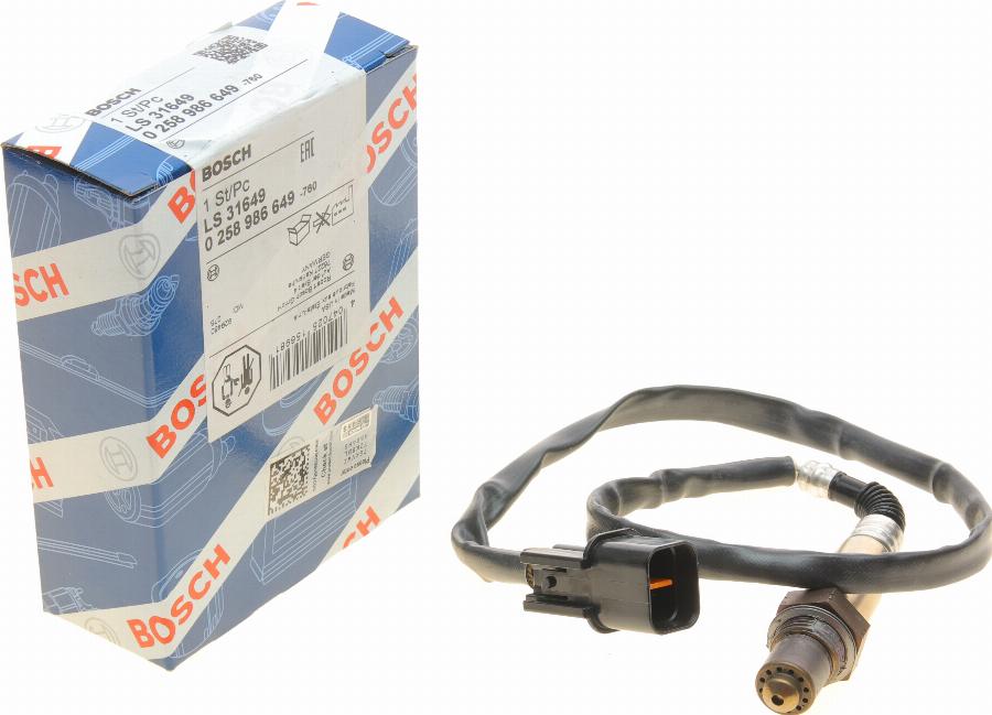 BOSCH 0 258 986 649 - Lambda Sensor autospares.lv