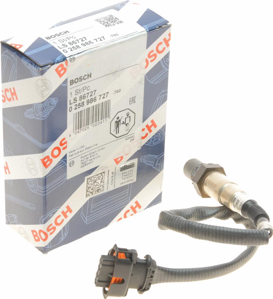 BOSCH 0 258 986 727 - Lambda Sensor autospares.lv