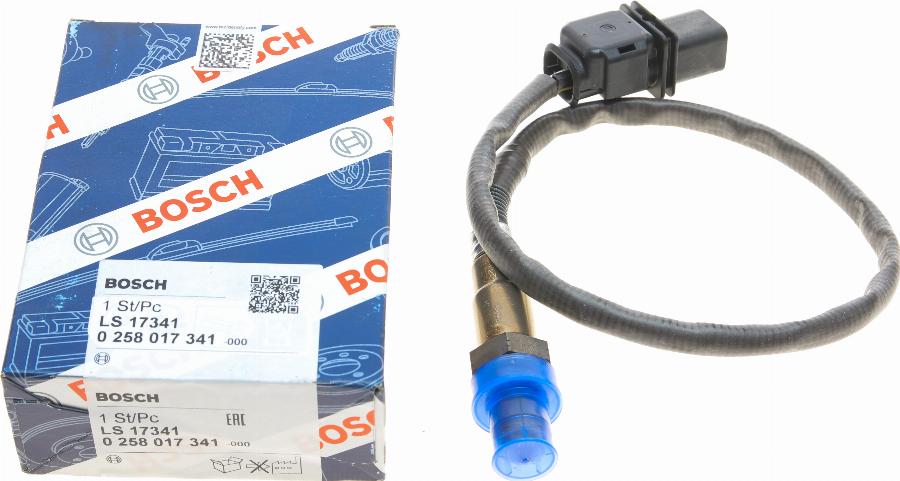 BOSCH 0 258 017 341 - Lambda Sensor autospares.lv