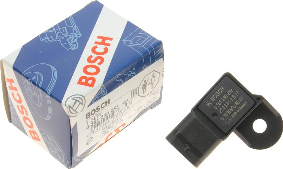 BOSCH 0 261 230 252 - Sensor, boost pressure autospares.lv