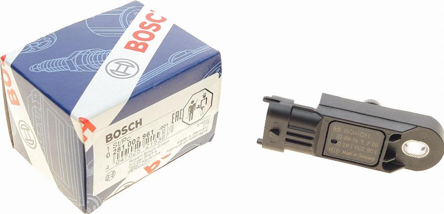 BOSCH 0 281 002 961 - Sensor, boost pressure autospares.lv