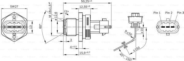 BOSCH 0 281 002 937 - Sensor, fuel pressure autospares.lv