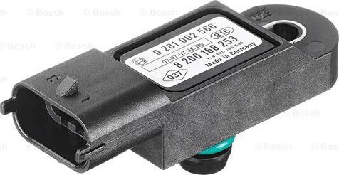 BOSCH 0 281 002 740 - Sensor, boost pressure autospares.lv