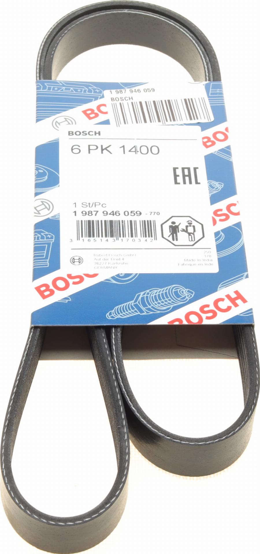 BOSCH 1 987 946 059 - V-Ribbed Belt autospares.lv