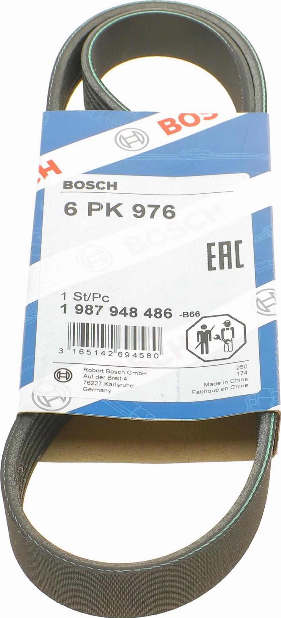 BOSCH 1 987 948 486 - V-Ribbed Belt autospares.lv