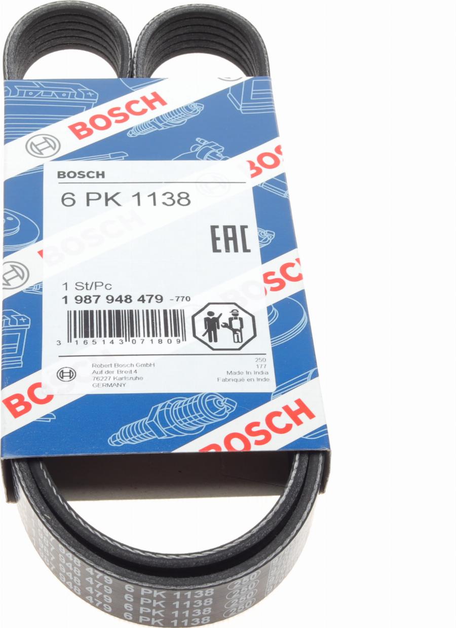 BOSCH 1 987 948 479 - V-Ribbed Belt autospares.lv