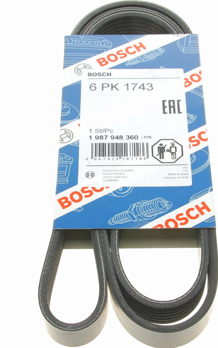 BOSCH 1 987 948 360 - V-Ribbed Belt autospares.lv