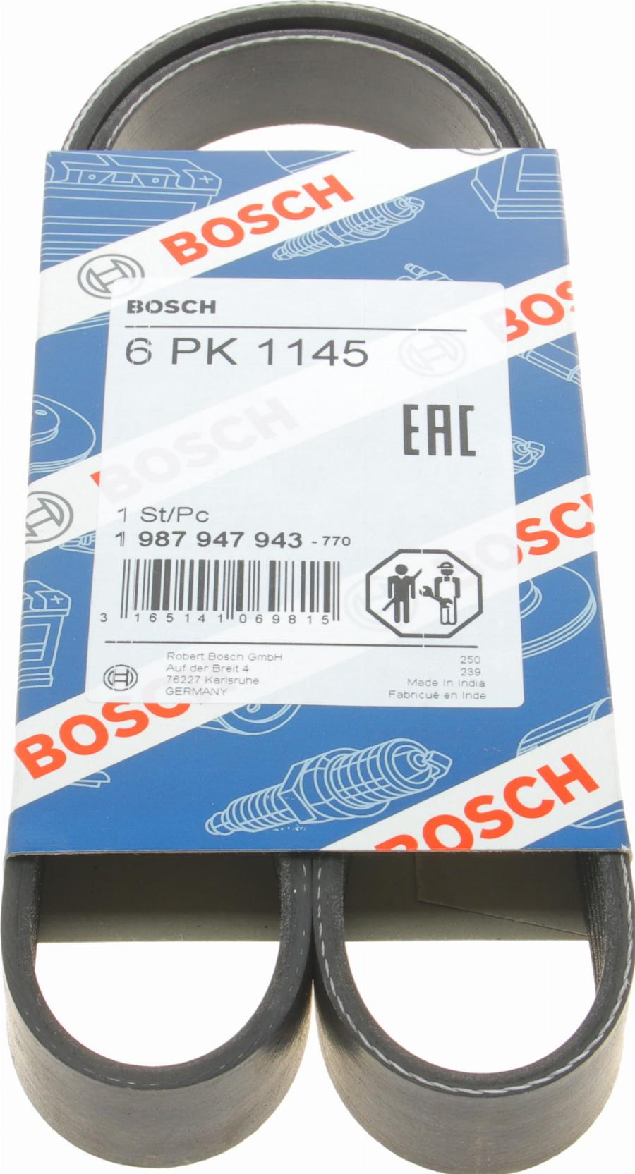 BOSCH 1 987 947 943 - V-Ribbed Belt autospares.lv