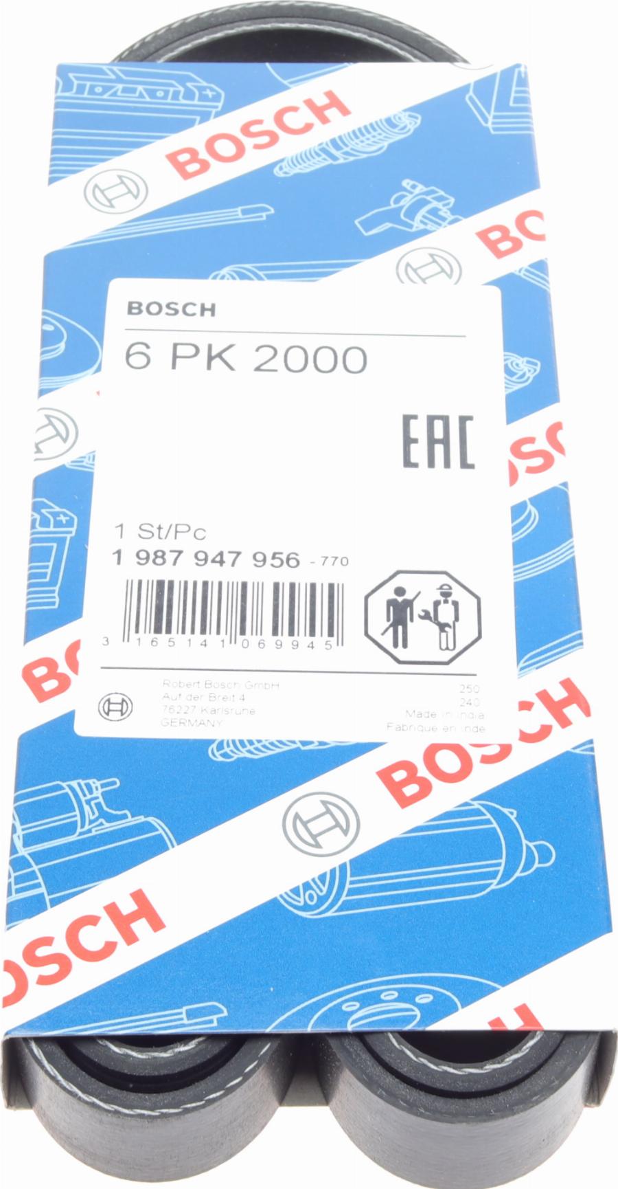 BOSCH 1 987 947 956 - V-Ribbed Belt autospares.lv