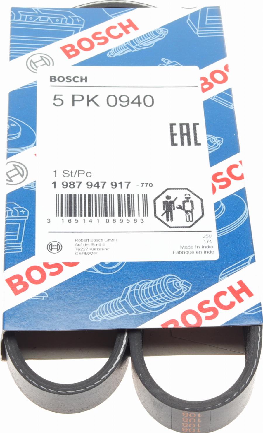 BOSCH 1 987 947 917 - V-Ribbed Belt autospares.lv